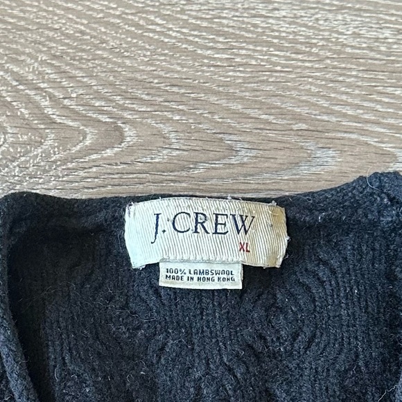 Vintage J. Crew 100% LambsWool Knit Sweater Black XL - Picture 6 of 8